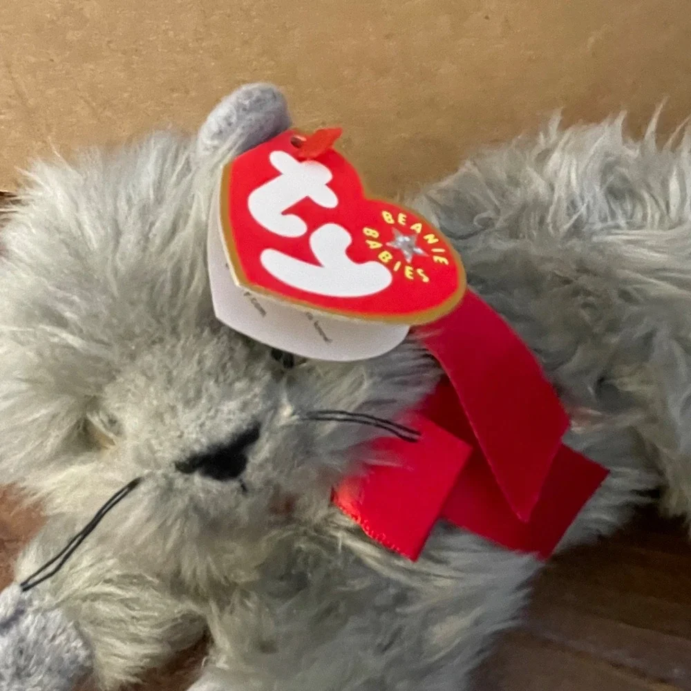 Ty Beanie Baby Cat Lot of 3 Scat Grey Cat Canyon Cougar Flip White Cat Plush MWM